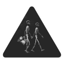 X-RAY VISION SKELETON COUPLE TRAVELING B&W STICKER