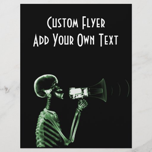 X-RAY VISION SKELETON ON MEGAPHONE - GREEN FLYER DESIGN