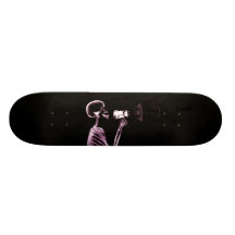 X-RAY VISION SKELETON ON MEGAPHONE -PINK SKATE BOARDS