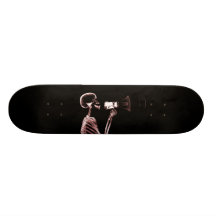 X-RAY VISION SKELETON ON MEGAPHONE - RED SKATE BOARD DECK