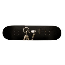 X-RAY VISION SKELETON ON MEGAPHONE - SEPIA SKATE DECK