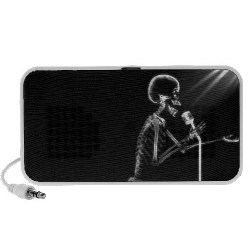 X-RAY VISION SKELETON SINGING ON RETRO MIC - B&W SPEAKER