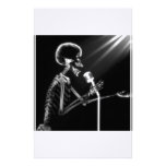 X-RAY VISION SKELETON SINGING ON RETRO MIC - B&W CUSTOM STATIONERY