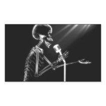 X-RAY VISION SKELETON SINGING ON RETRO MIC - B&W