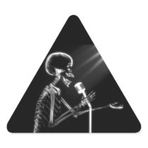 X-RAY VISION SKELETON SINGING ON RETRO MIC - B&W