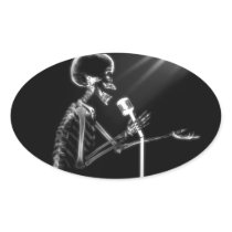 X-RAY VISION SKELETON SINGING ON RETRO MIC - B&W