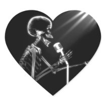 X-RAY VISION SKELETON SINGING ON RETRO MIC - B&W