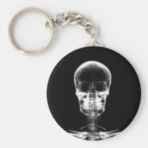 X-RAY VISION SKELETON SKULL - B&W KEYCHAIN