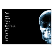 X-RAY VISION SKELETON SKULL - BLUE BUSINESS CARD TEMPLATES