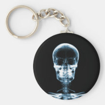 X-RAY VISION SKELETON SKULL - BLUE KEYCHAIN