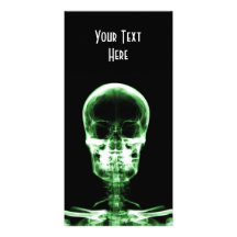 X-RAY VISION SKELETON SKULL - GREEN CUSTOMIZED PHOTO CARD