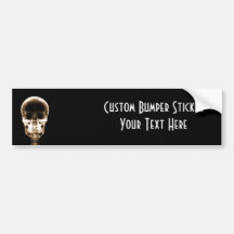 X-RAY VISION SKELETON SKULL - ORANGE BUMPER STICKER