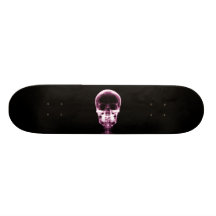 X-RAY VISION SKELETON SKULL - PINK SKATE BOARD DECK