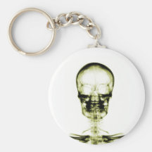 X-RAY VISION SKELETON SKULL - YELLOW KEY CHAIN