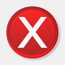 X rouge - NO- symbole Aimants Pour Réfrigérateur
