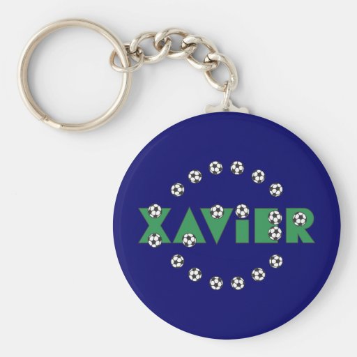 Xavier in Soccer Green Key Chains