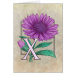 Xeranthemum Flower Monogram Card