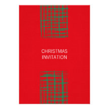 Xmas Brush Checks red  Invitation