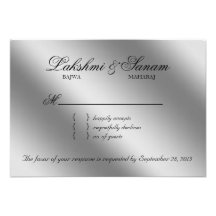 Xmas Damask RSVP Wedding Reply Sparkle Blue Invites