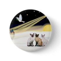 Xmas Dove / 3 Siamese cats Buttons