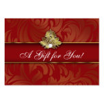 Xmas Elegant Jewellery Logo Gift Card Red Gold 2 business cards