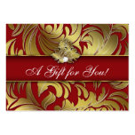 Xmas Elegant Jewellery Logo Gift Card Red Gold business cards