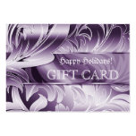 Xmas Elegant Metallic Leaf Gift Card Purple Silver Business Card Templates