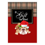 Xmas Fashion Gift Card Designer Plaid Holly Dog R