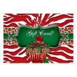 Xmas Gift Card Cupcake Zebra Leopard Heart
