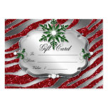 Xmas Gift Card Jewellery Zebra Red Green Business Card Template