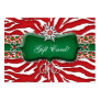 Xmas Gift Card Zebra Leopard Snowflake