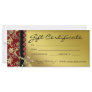Xmas Gift Certificates Salon Spa Gold Red Floral Rack Card