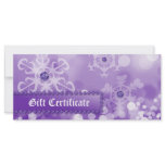 Xmas Gift Certificates Spa Purple Snow Jewellery rack cards