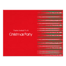 Xmas Grunge Stripes red Small Invitation