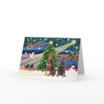 Xmas Magic-Doberman Pair Card