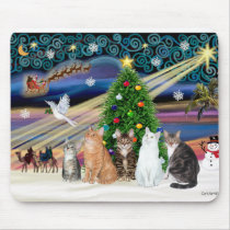 Xmas Magic - Five cats (AmSH) Mousepad