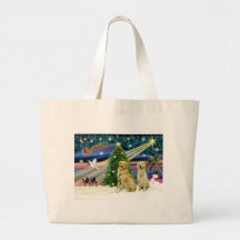 Xmas Magic-Golden-Pair Canvas Bags