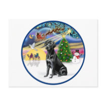 Xmas Magic (R) - Black Labrador Postcards