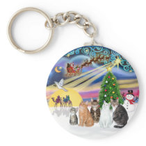 Xmas Magic (R) - Five cats (AmSH) Key Chains