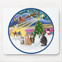 Xmas Magic (R) - Five cats (AmSH) Mousepads