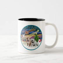 Xmas Magic (R) - Two English Bulldogs Coffee Mugs