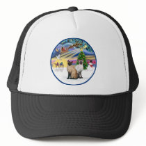 Xmas Magic (R) - Two Siamese cats Hat