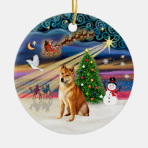 Xmas Magic -  Shiba Inu 7 Christmas Tree Ornament