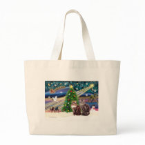 Xmas Magic - Two Maine Coon cats Canvas Bag
