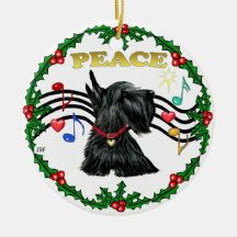 Xmas Music 1 - Peace - Scottish Terrier #12 Christmas Ornaments