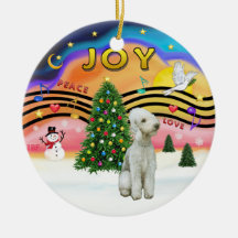 Xmas Music 2 - Bedlington Terrier Christmas Ornaments