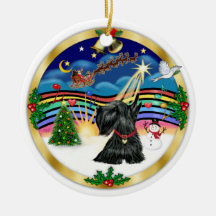Xmas Music 3 - Scottish Terrier #12 Christmas Ornaments