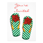 Xmas Party Flip Flops Custom Invitations