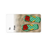 Xmas Party Flip Flops Gift Tags Personalized Address Label