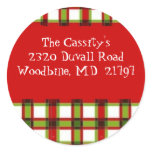 Xmas plaid label - Customized stickers